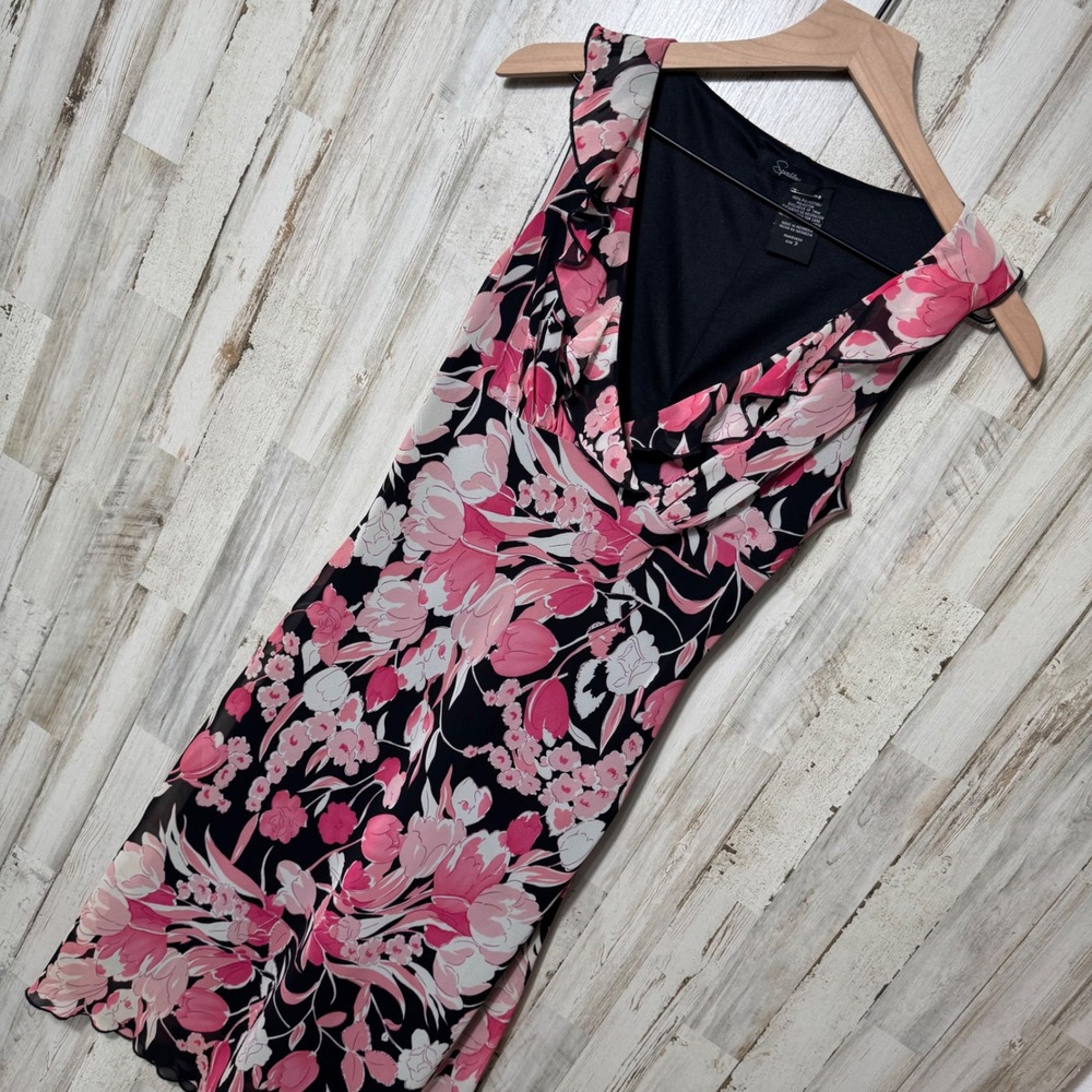 Speechless VTG Y2K  Floral Babydoll Midi Ruffle‎ Dress Womens Size 3/Small